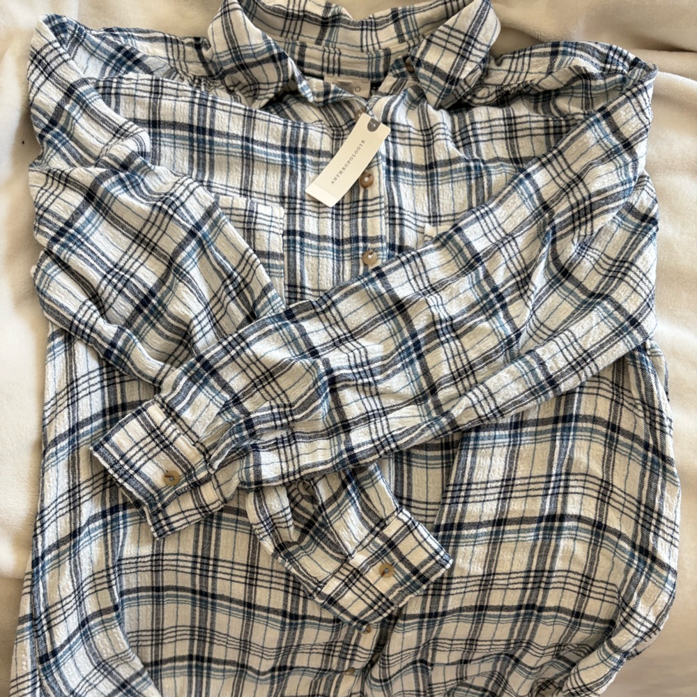 Anthro button down tank top 👚 Size M